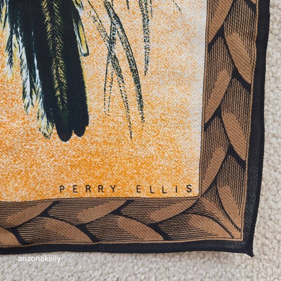 NWT Vintage Wool Parrot Rosella Scarf Perry Ellis Bird - Picture 2 of 10